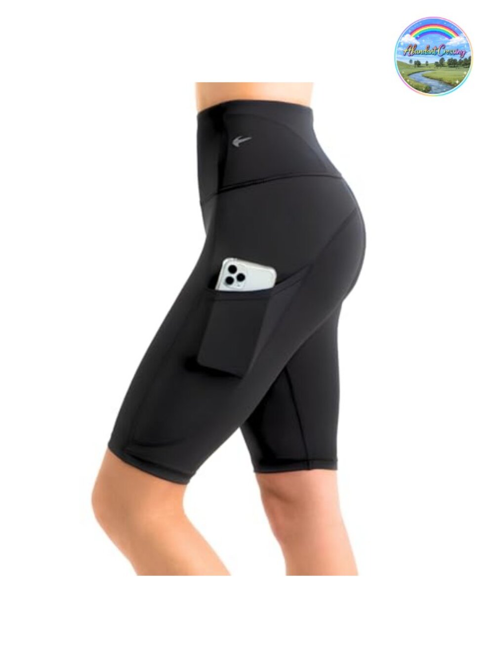 Women's High Waist Compression Biker Shorts with Pockets, Knee Length, for Gym